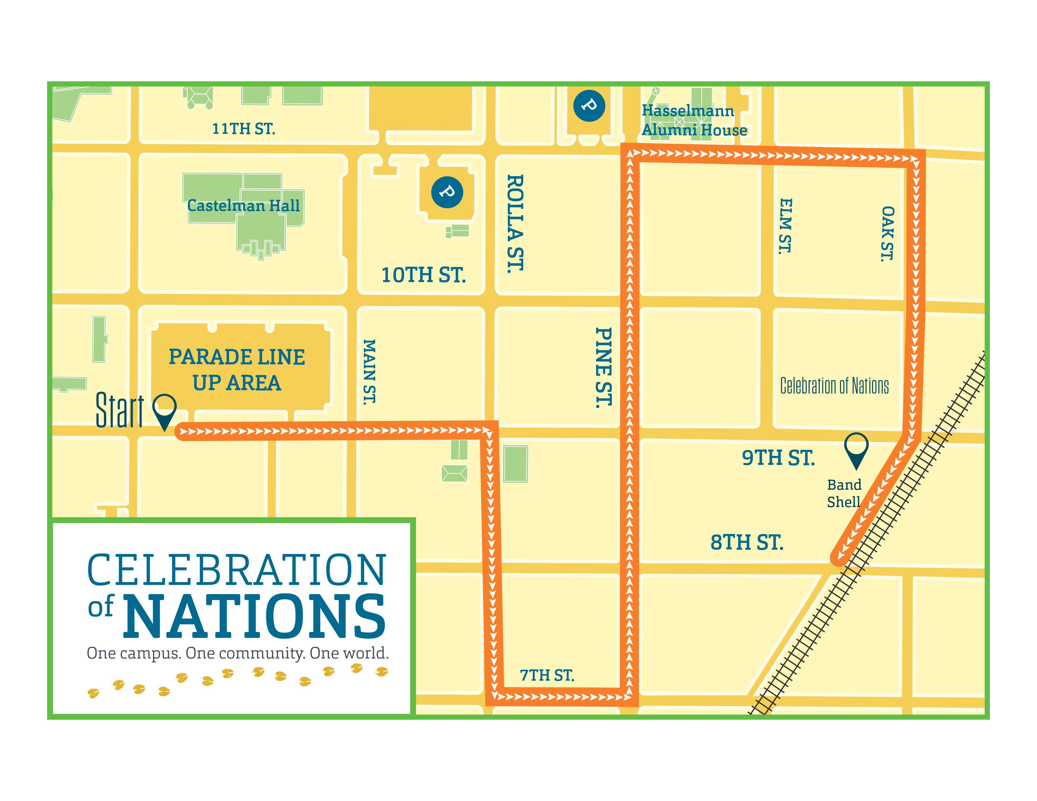 The 2023 celebration of nations parade route